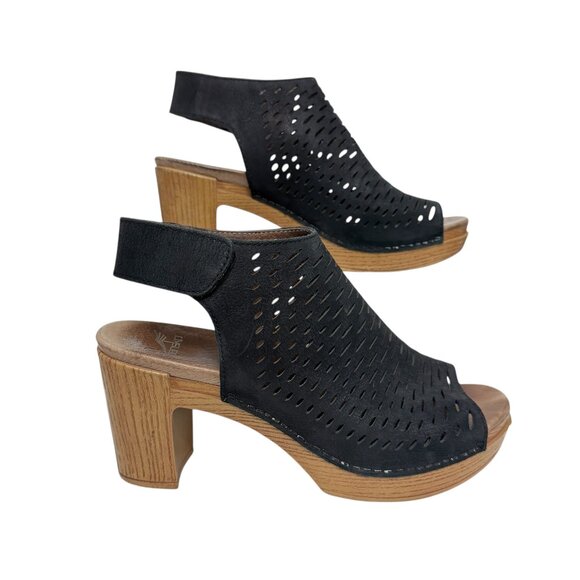 Dansko Shoes - Dansko Danae Slingback Black Leather Open Toe Women's Sandals Size 39 / 9